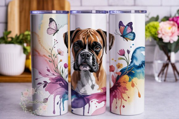 Boxer Dog Watercolor Floral Tumbler Wrap Review