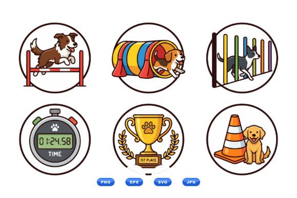 Cartoon Dog Agility Icons Review