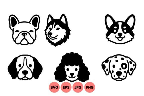 Cute Dog Breed Faces Clipart Review