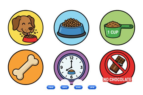 Cute Dog Feeding Icon Set Review