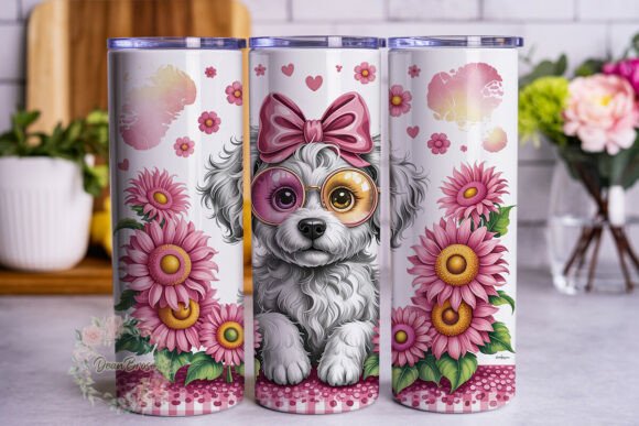 Cute Dog Pink Sunflower Tumbler Wrap Review