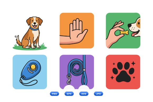 Cute Dog Training Icon Set Review