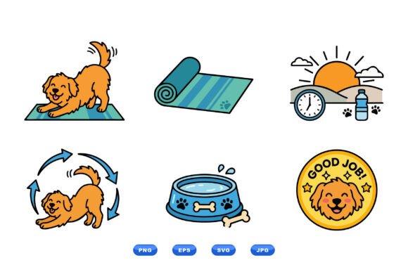 Cute Dog Yoga Clipart Set Review