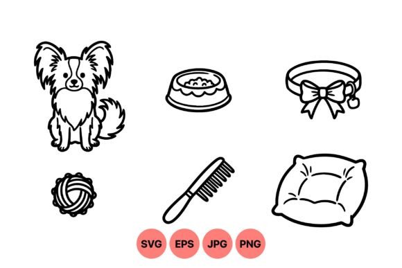 Cute Papillon Dog Clipart Set Review