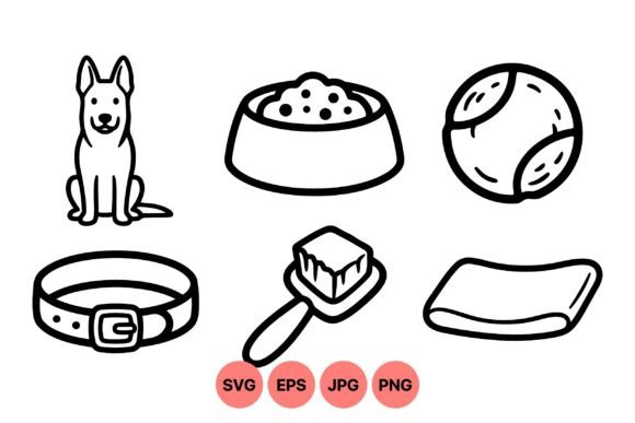 Dog Care Outline Clipart Pack Review