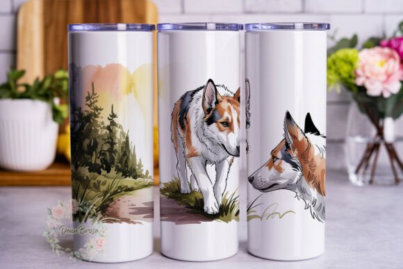 Dog Landscape Watercolor 20oz Wrap