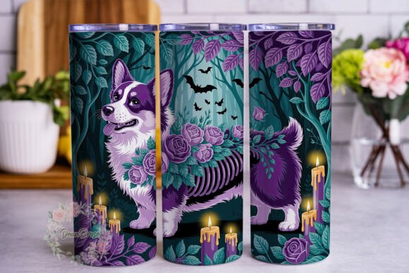 Enchanted Purple Forest Dog Tumbler Wrap Design Review