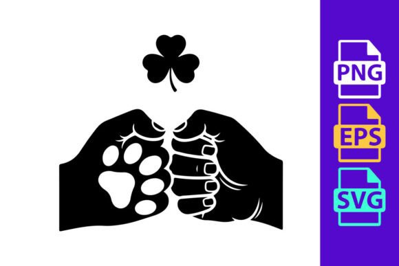 Fist Bump Dog Paw Shamrock Vector Review