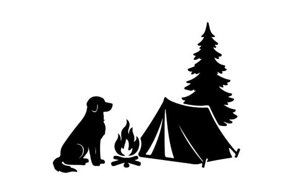 Free Dog Camping Clipart Vector Design Review
