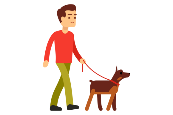 Man Walking Dog on Leash Embroidery Review
