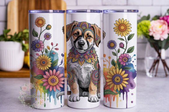Mandala Boxer Dog Sunflower Tumbler Wrap Design Review