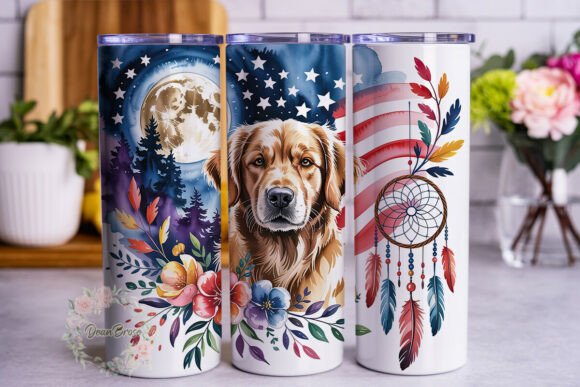 Patriotic Golden Dog Nature Wrap PNG Review