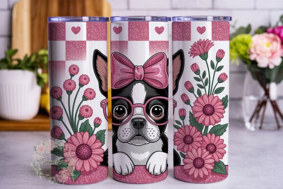 Pink Glitter Dog Floral Tumbler Wrap Review