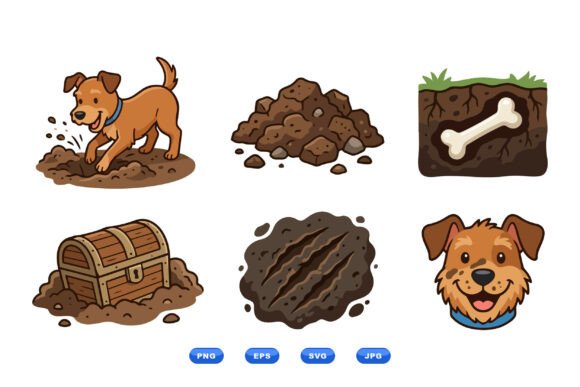 Playful Dog Digging Clipart Set Review