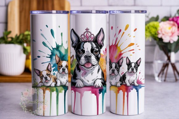 Watercolor Dog Friends Tumbler Wrap PNG Review