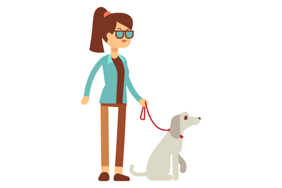 Youthful Pet Owner Embroidery Design
